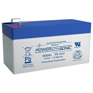 Power Sonic PS-1212VdS PS Series, 12V, 1.2Ah, 6 Cells, Sealed Lead Acid Rechargable Battery, 20-Hr Rate Capacity